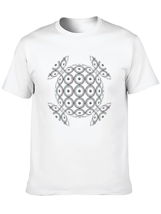 Neon Hemisphere Shape Lightweight Cotton T-Shirt – Daily Comfort Graphic Shirt