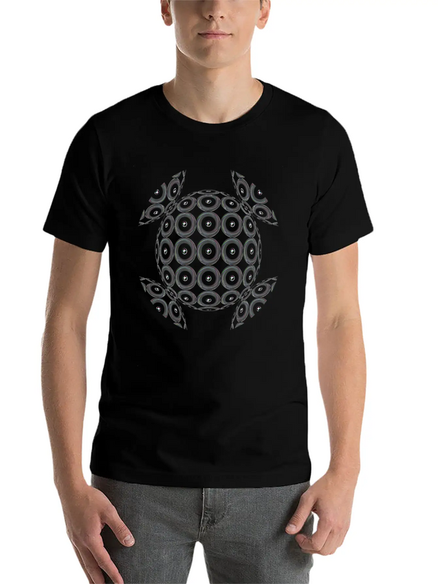 Neon Hemisphere Shape Lightweight Cotton T-Shirt – Daily Comfort Graphic Shirt
