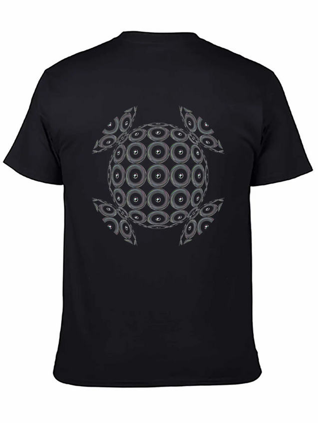 Neon Hemisphere Shape Lightweight Cotton T-Shirt – Daily Comfort Graphic Shirt