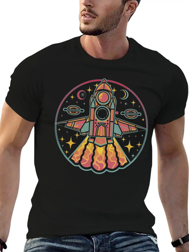 Neon Odyssey Lightweight Cotton T-Shirt – Daily Comfort Graphic Shirt