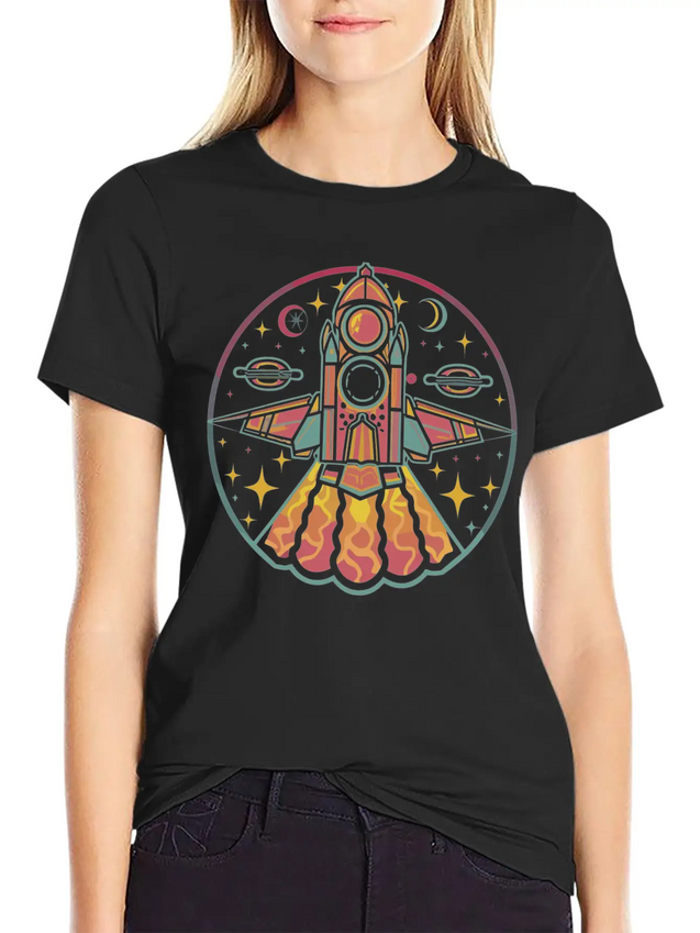 Neon Odyssey Lightweight Cotton T-Shirt – Daily Comfort Graphic Shirt
