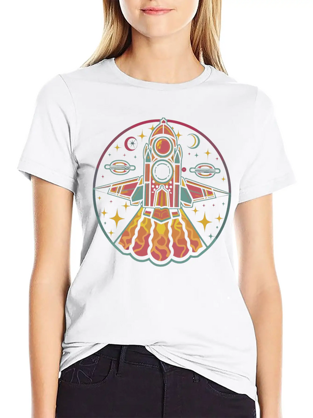 Neon Odyssey Lightweight Cotton T-Shirt – Daily Comfort Graphic Shirt