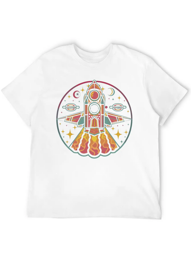 Neon Odyssey Lightweight Cotton T-Shirt – Daily Comfort Graphic Shirt
