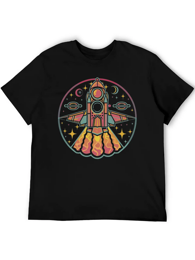 Neon Odyssey Lightweight Cotton T-Shirt – Daily Comfort Graphic Shirt
