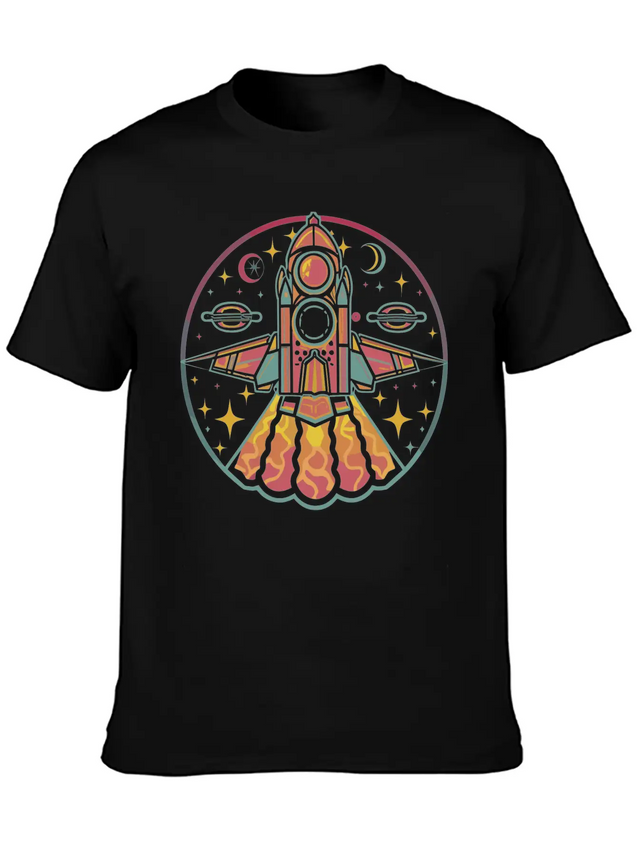 Neon Odyssey Lightweight Cotton T-Shirt – Daily Comfort Graphic Shirt