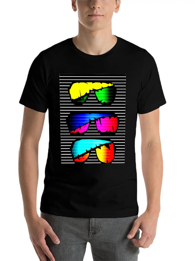 Neon Stunner Shades Lightweight Cotton T-Shirt – Daily Comfort Graphic Shirt
