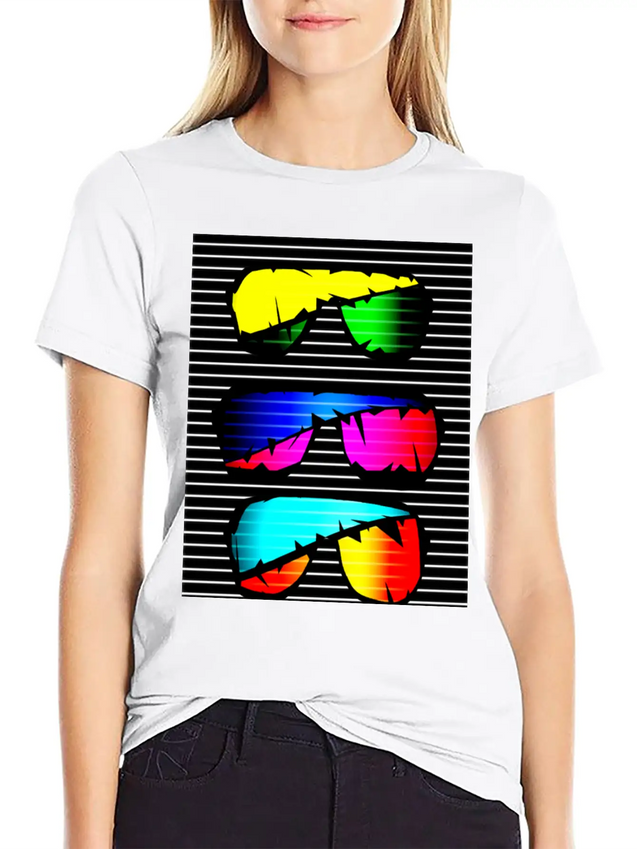 Neon Stunner Shades Lightweight Cotton T-Shirt – Daily Comfort Graphic Shirt
