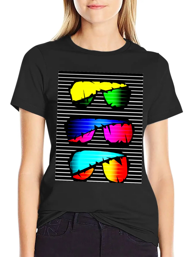 Neon Stunner Shades Lightweight Cotton T-Shirt – Daily Comfort Graphic Shirt