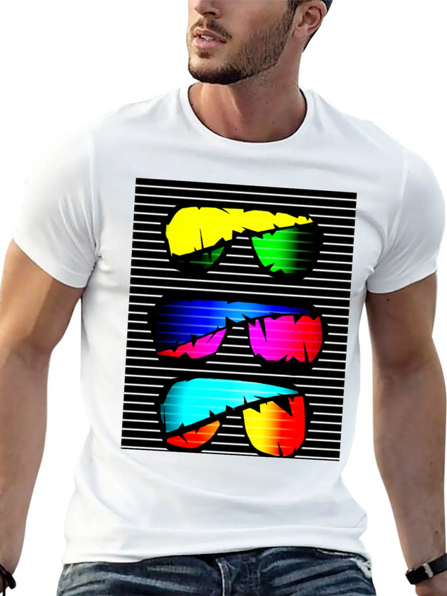 Neon Stunner Shades Lightweight Cotton T-Shirt – Daily Comfort Graphic Shirt