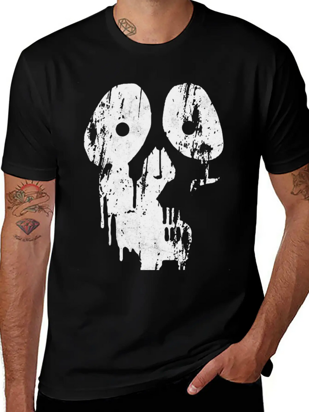New Design Paint Grunge Skull Best Seller Lightweight Cotton T-Shirt – Daily Comfort Graphic Shirt