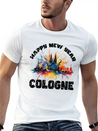New Years Eve Happy New Year Firework In Cologne Lightweight Cotton T-Shirt – Daily Comfort Graphic Shirt