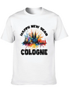 New Years Eve Happy New Year Firework In Cologne Lightweight Cotton T-Shirt – Daily Comfort Graphic Shirt