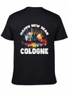 New Years Eve Happy New Year Firework In Cologne Lightweight Cotton T-Shirt – Daily Comfort Graphic Shirt