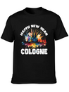 New Years Eve Happy New Year Firework In Cologne Lightweight Cotton T-Shirt – Daily Comfort Graphic Shirt