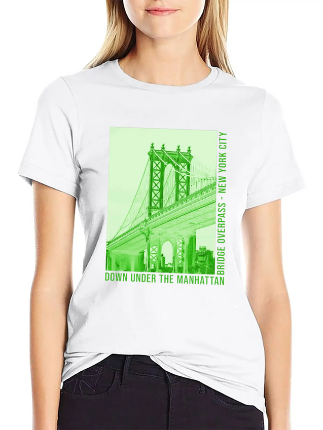 New York City NYC DUMBO Brooklyn Manhattan Bridge Lightweight Cotton T-Shirt – Daily Comfort Graphic Shirt
