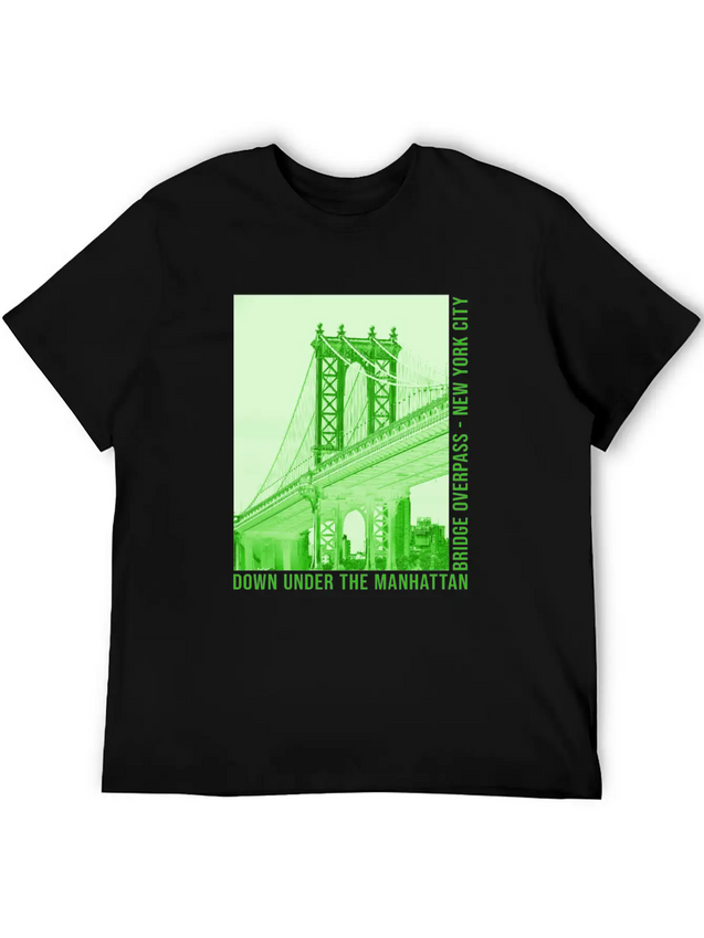 New York City NYC DUMBO Brooklyn Manhattan Bridge Lightweight Cotton T-Shirt – Daily Comfort Graphic Shirt