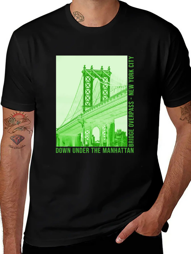 New York City NYC DUMBO Brooklyn Manhattan Bridge Lightweight Cotton T-Shirt – Daily Comfort Graphic Shirt