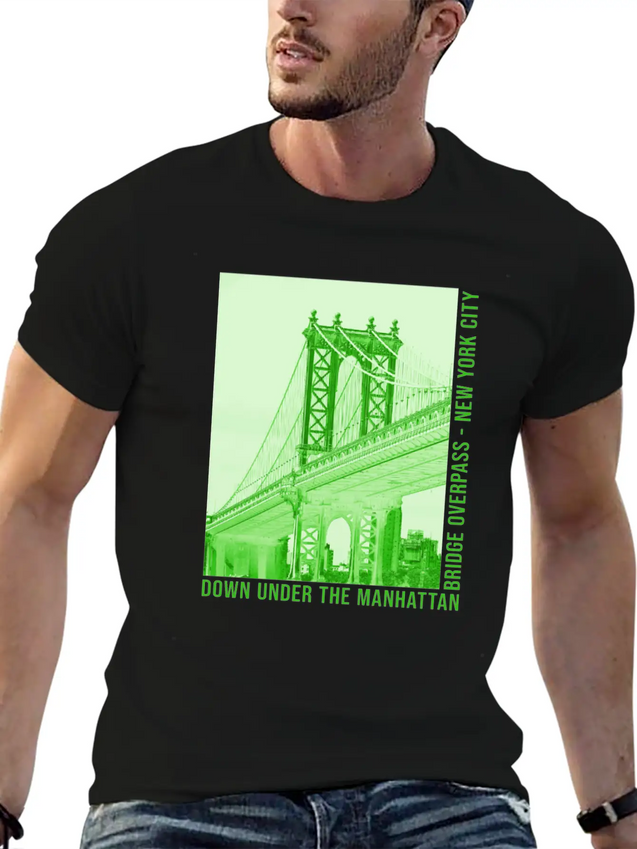 New York City NYC DUMBO Brooklyn Manhattan Bridge Lightweight Cotton T-Shirt – Daily Comfort Graphic Shirt