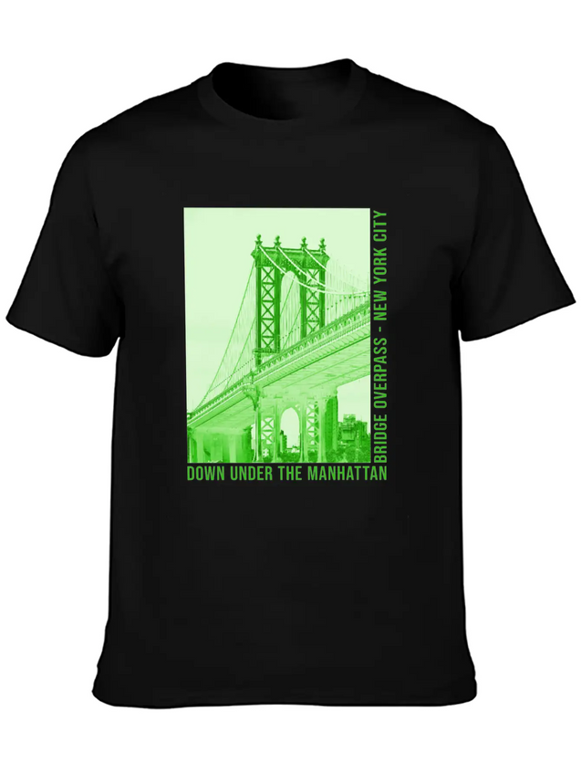 New York City NYC DUMBO Brooklyn Manhattan Bridge Lightweight Cotton T-Shirt – Daily Comfort Graphic Shirt