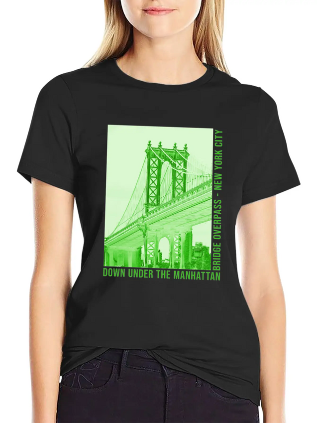New York City NYC DUMBO Brooklyn Manhattan Bridge Lightweight Cotton T-Shirt – Daily Comfort Graphic Shirt