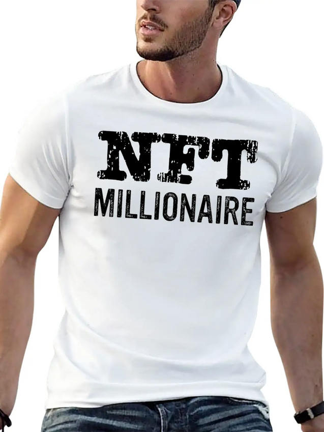 NFT Millionaire Crypto NFT Humor Lightweight Cotton T-Shirt – Daily Comfort Graphic Shirt