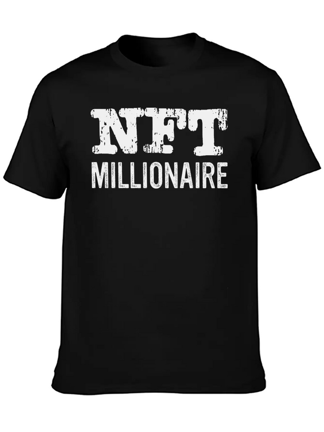 NFT Millionaire Crypto NFT Humor Lightweight Cotton T-Shirt – Daily Comfort Graphic Shirt