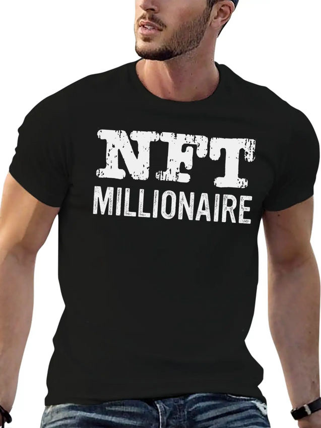 NFT Millionaire Crypto NFT Humor Lightweight Cotton T-Shirt – Daily Comfort Graphic Shirt