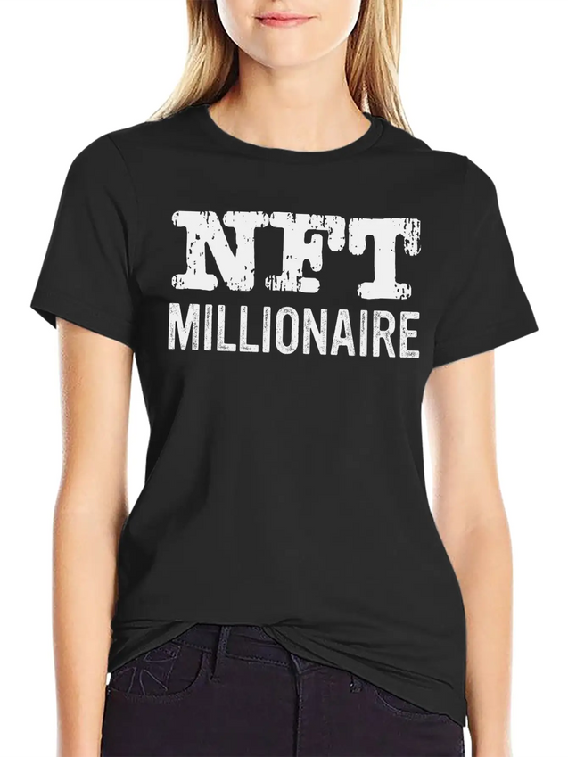 NFT Millionaire Crypto NFT Humor Lightweight Cotton T-Shirt – Daily Comfort Graphic Shirt
