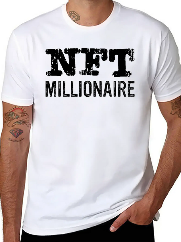 NFT Millionaire Crypto NFT Humor Lightweight Cotton T-Shirt – Daily Comfort Graphic Shirt