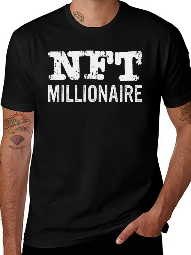 NFT Millionaire Crypto NFT Humor Lightweight Cotton T-Shirt – Daily Comfort Graphic Shirt