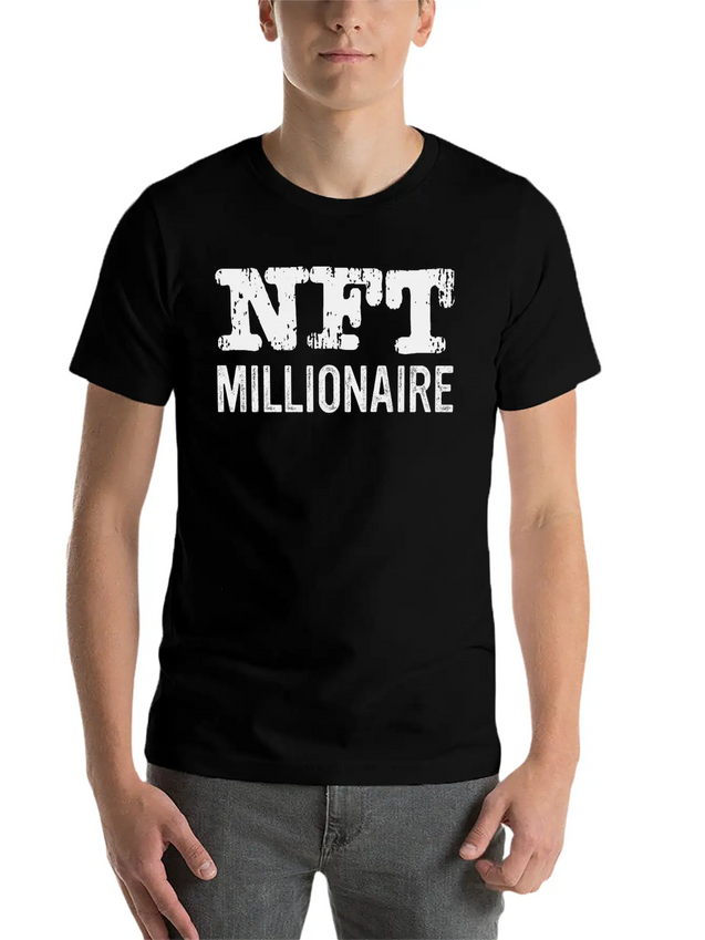 NFT Millionaire Crypto NFT Humor Lightweight Cotton T-Shirt – Daily Comfort Graphic Shirt
