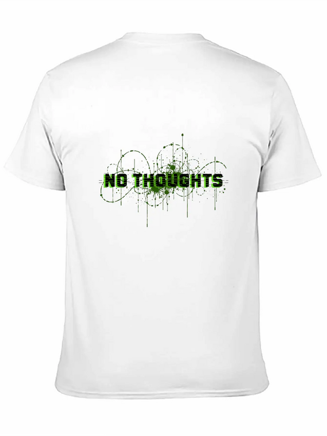 No Thoughts - Digital Glitch Art Typography Lightweight Cotton T-Shirt – Daily Comfort Graphic Shirt