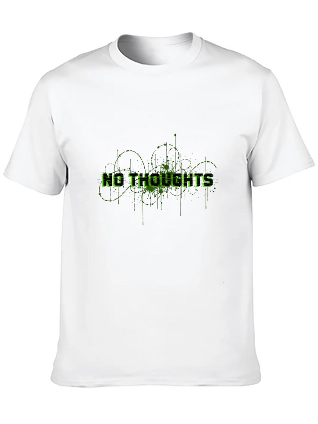 No Thoughts - Digital Glitch Art Typography Lightweight Cotton T-Shirt – Daily Comfort Graphic Shirt