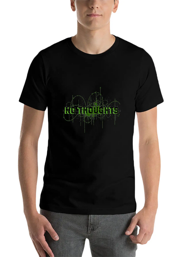 No Thoughts - Digital Glitch Art Typography Lightweight Cotton T-Shirt – Daily Comfort Graphic Shirt