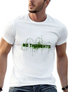 No Thoughts - Digital Glitch Art Typography Lightweight Cotton T-Shirt – Daily Comfort Graphic Shirt