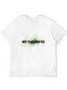 No Thoughts - Digital Glitch Art Typography Lightweight Cotton T-Shirt – Daily Comfort Graphic Shirt