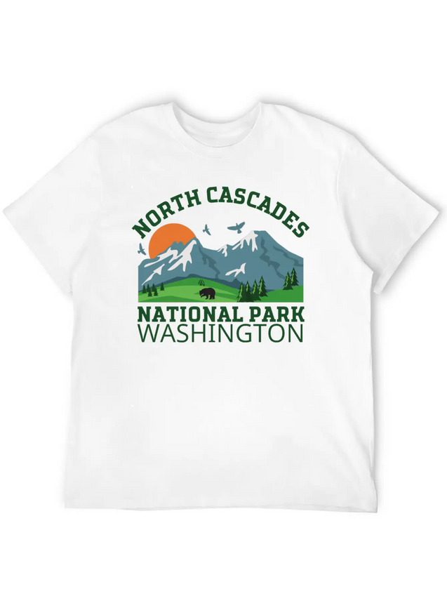 North Cascades National Park Lightweight Cotton T-Shirt – Daily Comfort Graphic Shirt