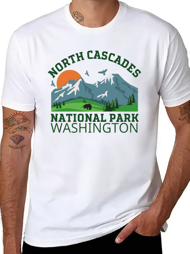 North Cascades National Park Lightweight Cotton T-Shirt – Daily Comfort Graphic Shirt