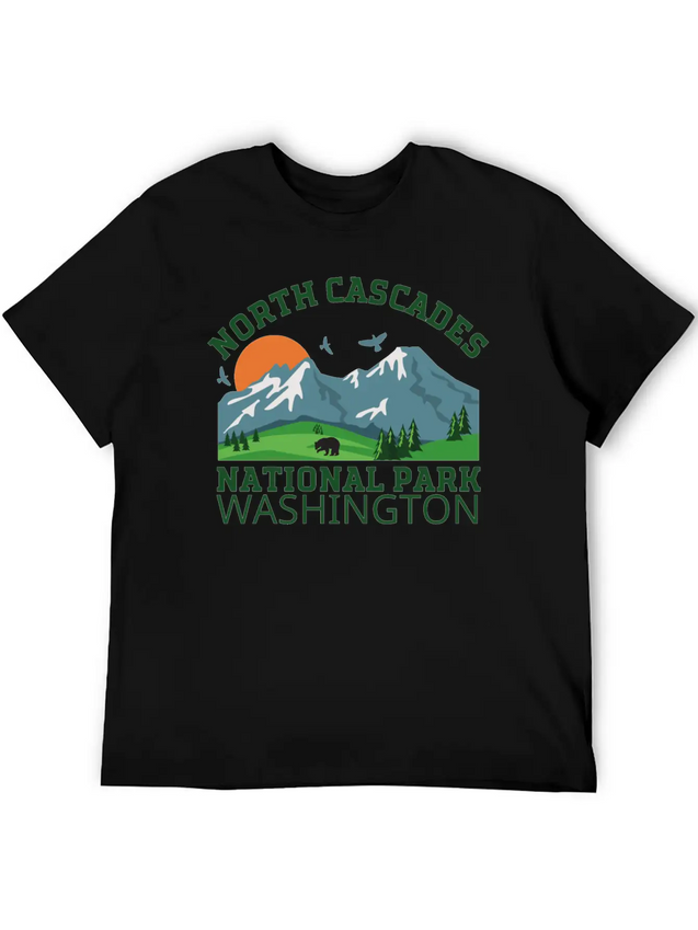 North Cascades National Park Lightweight Cotton T-Shirt – Daily Comfort Graphic Shirt