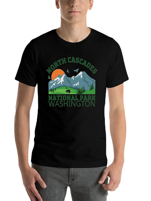 North Cascades National Park Lightweight Cotton T-Shirt – Daily Comfort Graphic Shirt