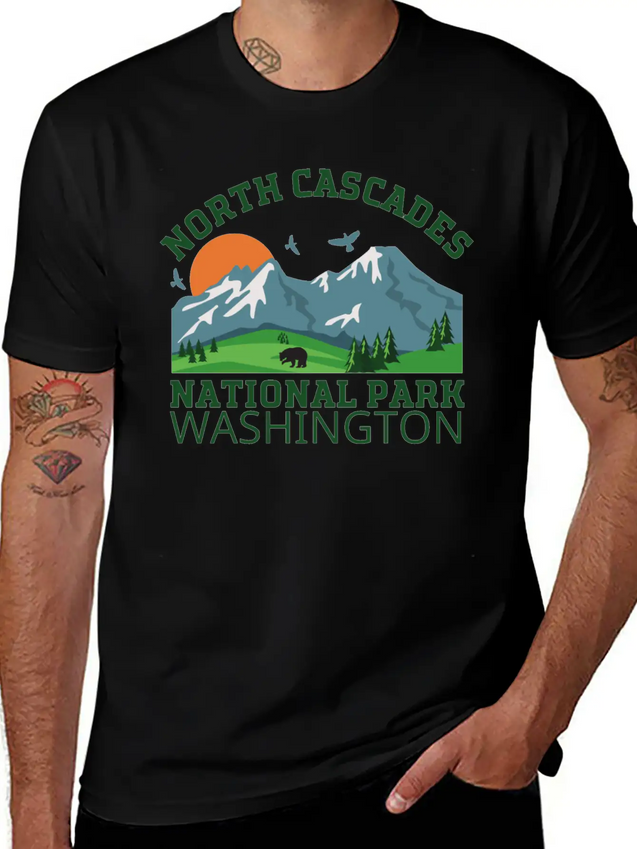 North Cascades National Park Lightweight Cotton T-Shirt – Daily Comfort Graphic Shirt