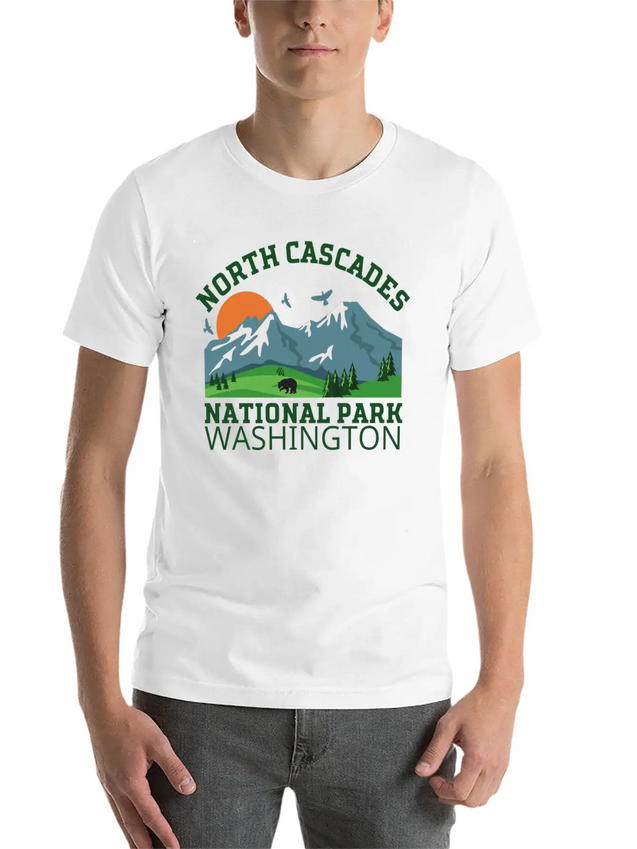 North Cascades National Park Lightweight Cotton T-Shirt – Daily Comfort Graphic Shirt