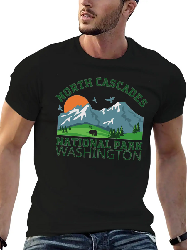 North Cascades National Park Lightweight Cotton T-Shirt – Daily Comfort Graphic Shirt