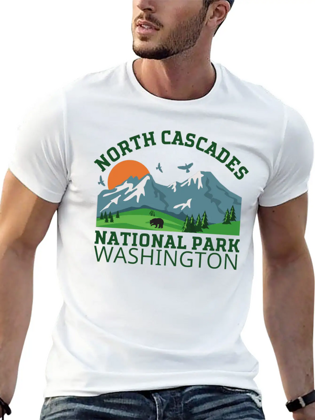 North Cascades National Park Lightweight Cotton T-Shirt – Daily Comfort Graphic Shirt