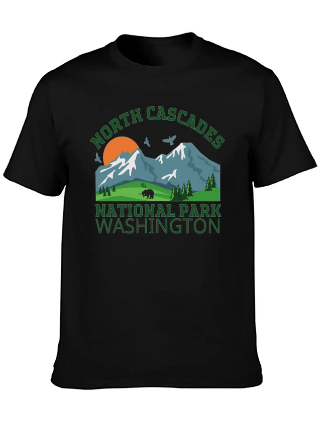 North Cascades National Park Lightweight Cotton T-Shirt – Daily Comfort Graphic Shirt