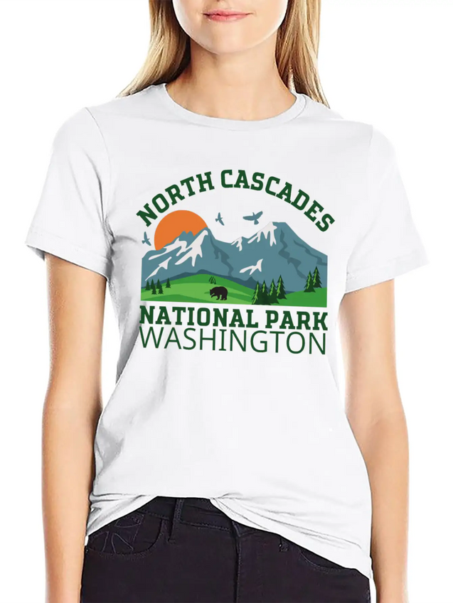 North Cascades National Park Lightweight Cotton T-Shirt – Daily Comfort Graphic Shirt