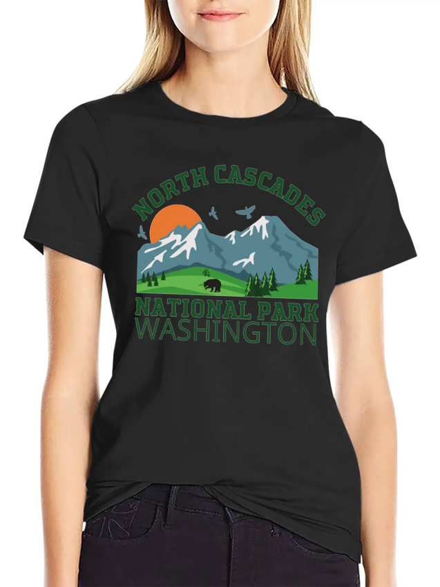 North Cascades National Park Lightweight Cotton T-Shirt – Daily Comfort Graphic Shirt
