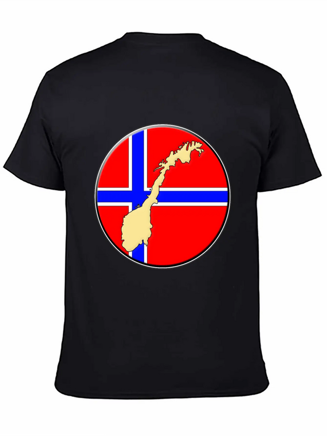 Norway Flag Map Lightweight Cotton T-Shirt – Daily Comfort Graphic Shirt