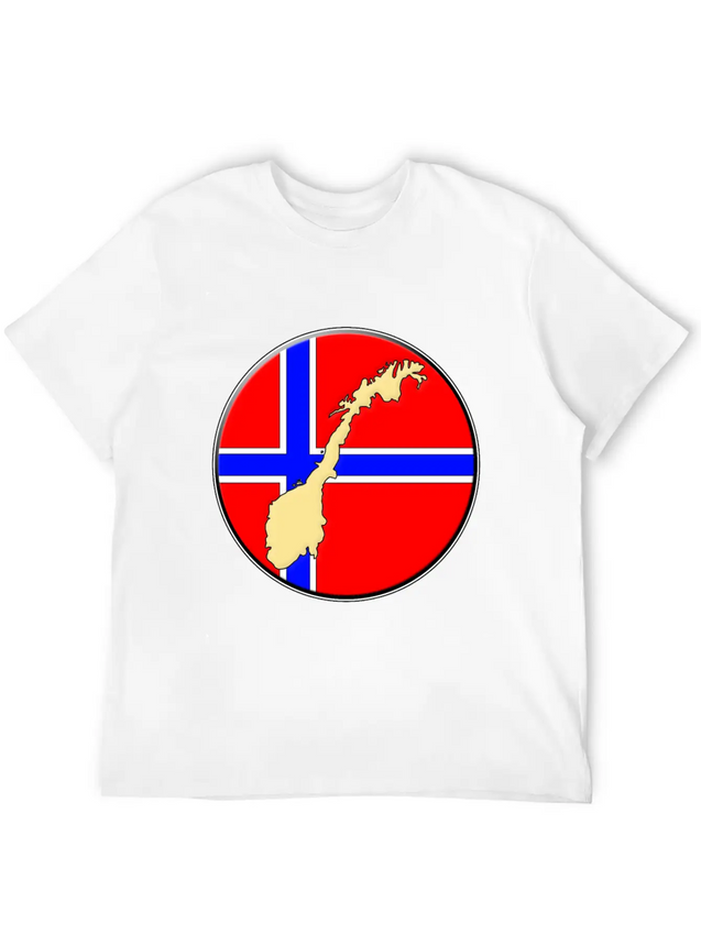 Norway Flag Map Lightweight Cotton T-Shirt – Daily Comfort Graphic Shirt