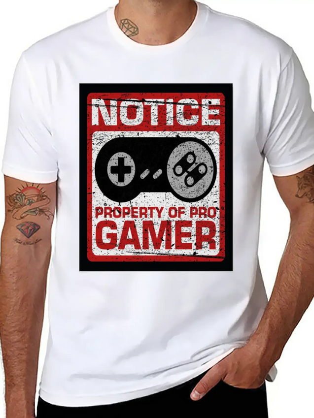 NOTICE Property Of Pro Gamer Lightweight Cotton T-Shirt – Daily Comfort Graphic Shirt